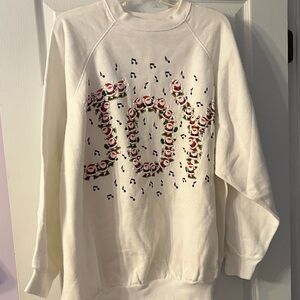 White 'JOY' Graphic Crewneck Sweatshirt